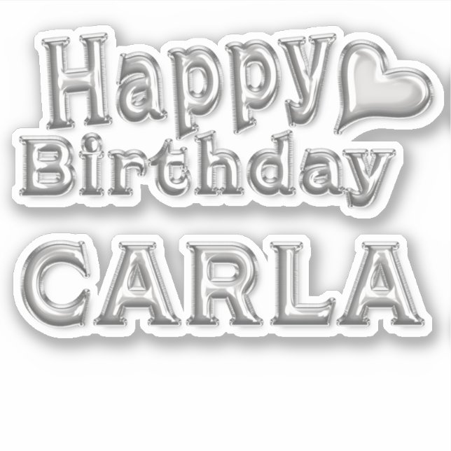 Pegatina Carla Happy Birthday silver Aufkleber Sticker (Anverso)