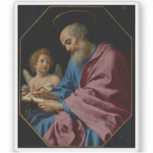 Pegatina Carlo Dolci - Saint Matthew escribe su Evangelio