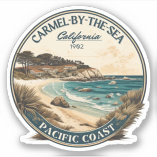Pegatina Carmel junto al mar playa california costa pacífic