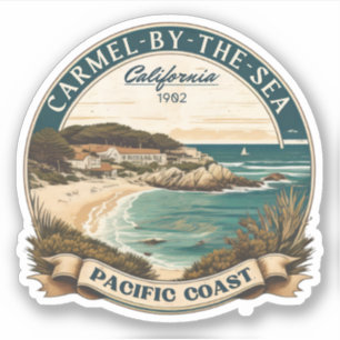 Pegatina Carmel junto al mar playa california costa pacífic