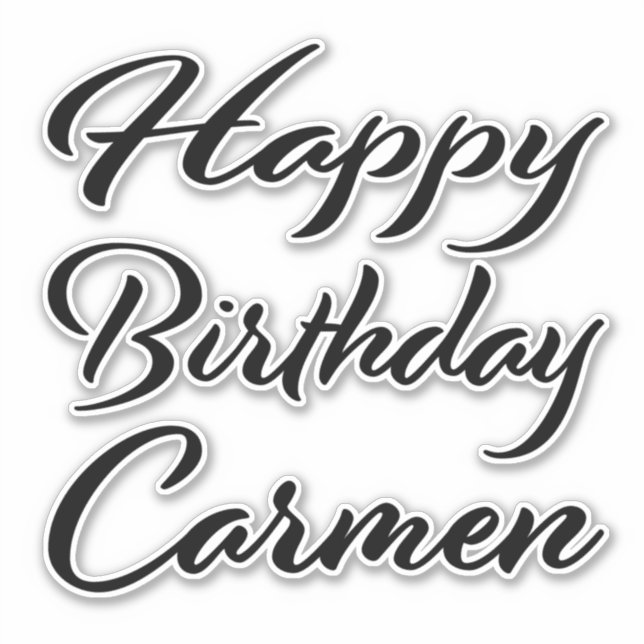 Pegatina Carmen Name Vorname black Sticker Geburtstag (Anverso)