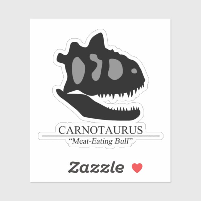 Pegatina Carnotaurus Skull (Hoja)