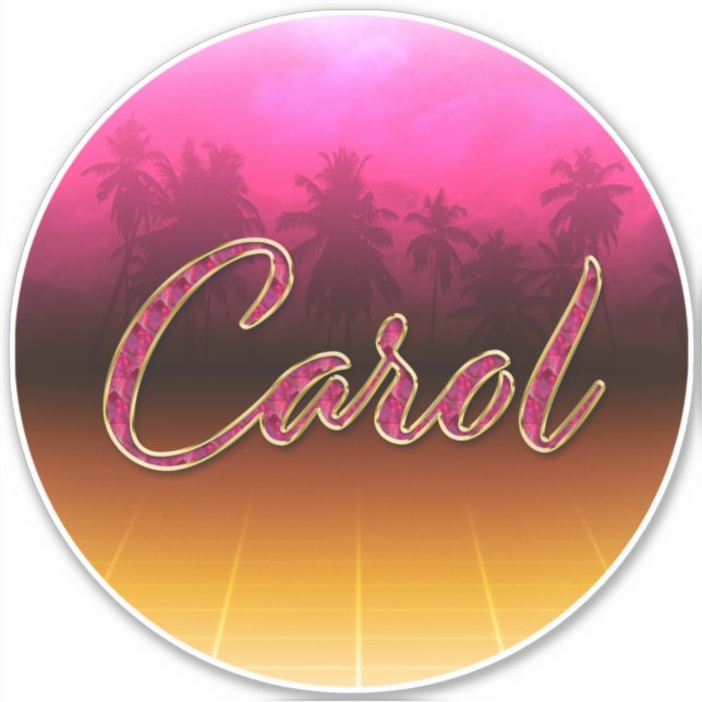 Pegatina Carol Vorname Name golden pink Aufkleber Sticker (Anverso)