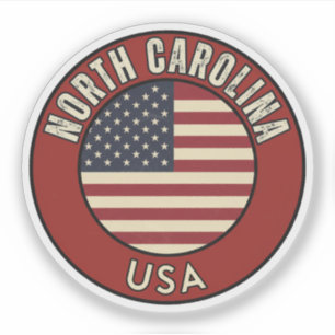 Pegatina Carolina del Norte Estados Unidos de América