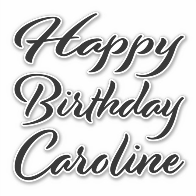 Pegatina Caroline Name Vorname black Sticker Geburtstag (Anverso)