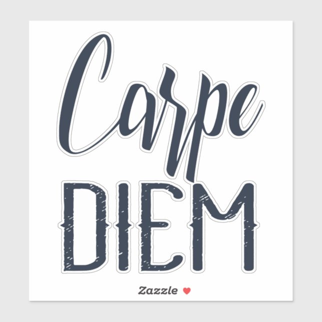 Pegatina Carpe Diem Seize the Day Black Type (Hoja)