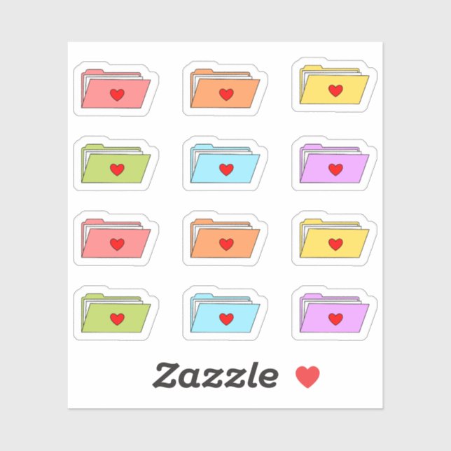 Pegatina Carpetas de archivos Office Trabajo Organizar arch (Hoja)