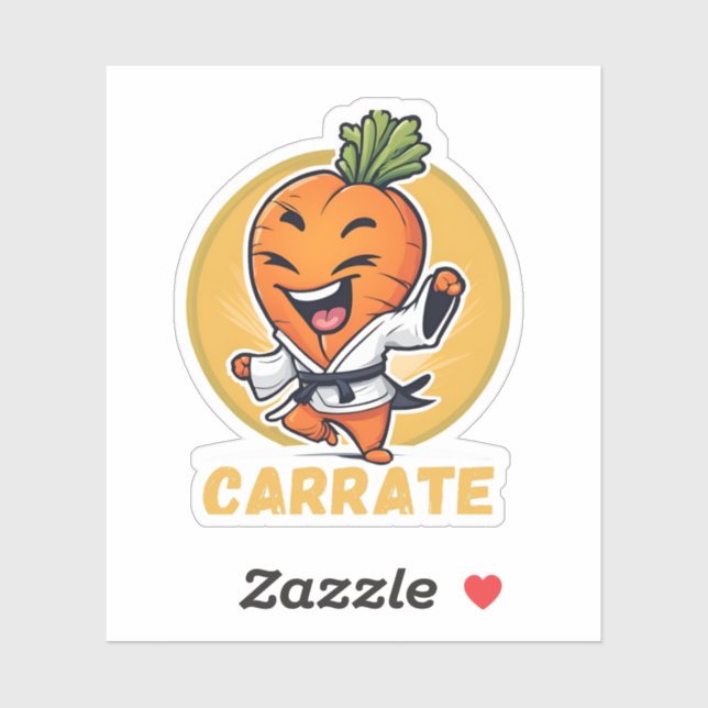 Pegatina Carrate Carrot Karate Pun (Hoja)