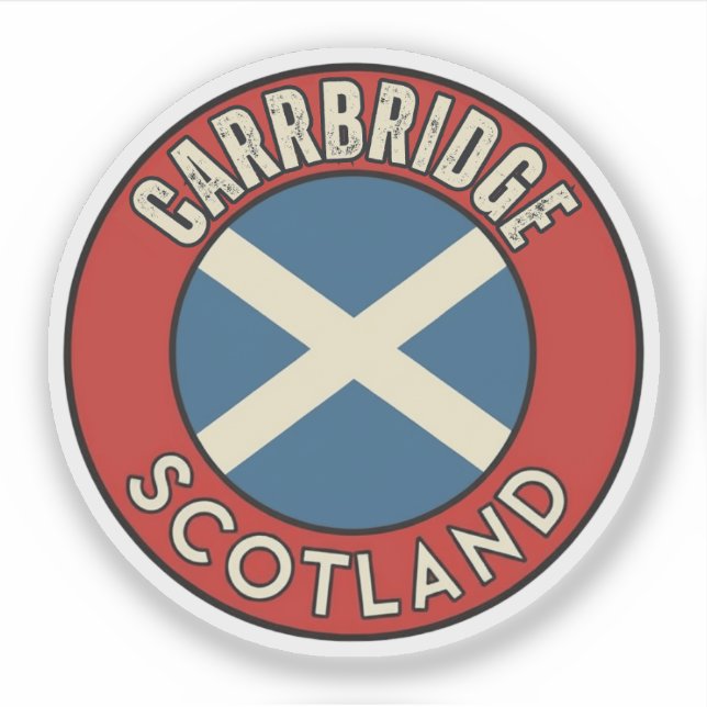 Pegatina Carrbridge, Escocia (Anverso)