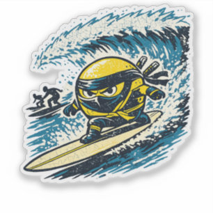 Pegatina Carrera de Surf Shinobi de Limón — Ninja de Verano