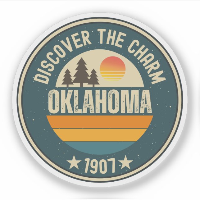 Pegatina Carrera de tierras de Oklahoma - Regalo de histori (Anverso)
