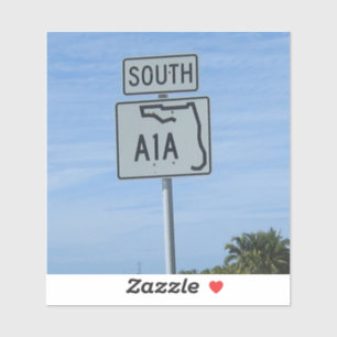 Pegatina Carretera A1A Signo sur Key West Photo