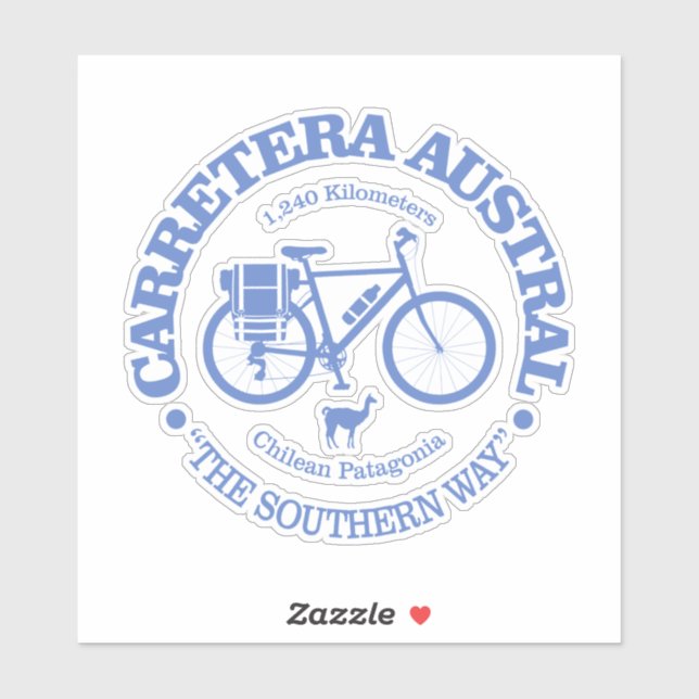 Pegatina Carretera Austral (bicicleta) (Hoja)