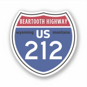 Pegatina Carretera Beartoothus 212 ruta Montana a Wyoming