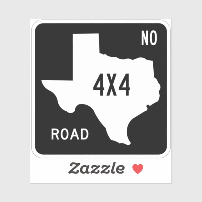 Pegatina Carretera Cuatro Ruedas De Texas Offroad (Hoja)