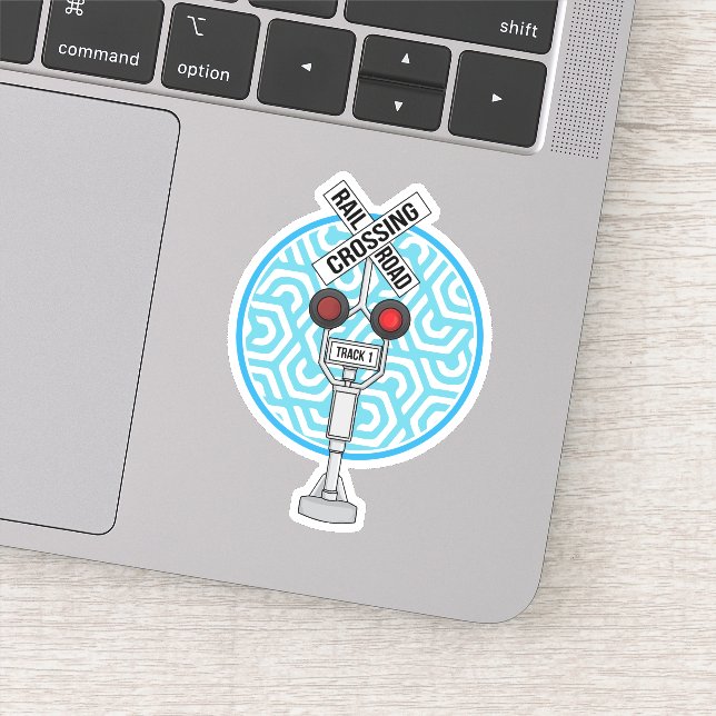 Pegatina Carretera ferroviaria que cruza el Rótulo de tren (Detalle)