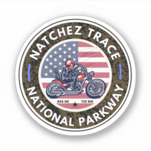 Pegatina carretera natchez trace Mississippi Tennessee moto