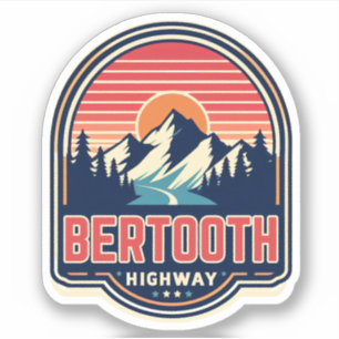 Pegatina carretera vintage Beartooth us 212 montana
