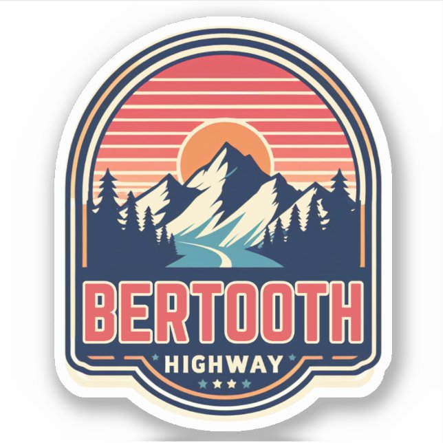 Pegatina carretera vintage Beartooth us 212 montana (Anverso)