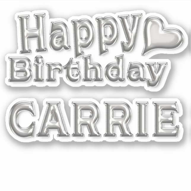 Pegatina Carrie Happy Birthday silver Aufkleber Sticker (Anverso)