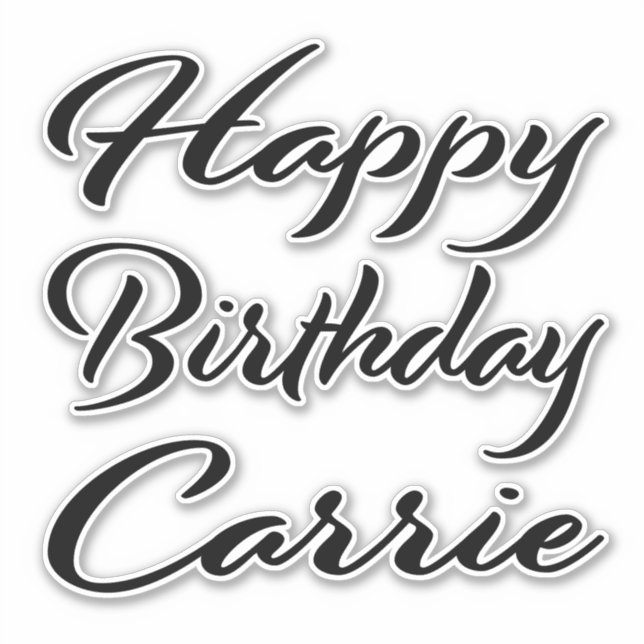 Pegatina Carrie Name Vorname black Sticker Geburtstag (Anverso)