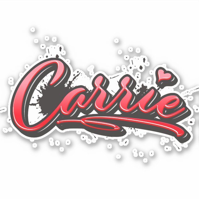 Pegatina Carrie red Heart Graffiti Aufkleber Sticker (Anverso)
