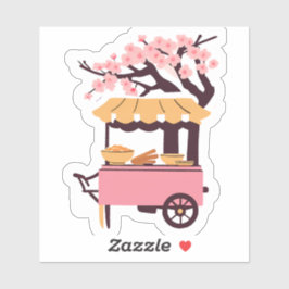 Pegatina Carrito rosa pequeño de ramen