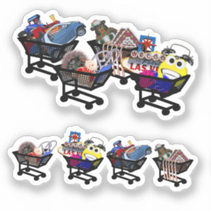 Pegatina Carritos de Compras para Álbum de Recortes