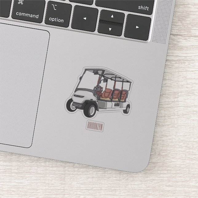 Pegatina Carro de golf / ilustracion personalizado de coche (Detalle)