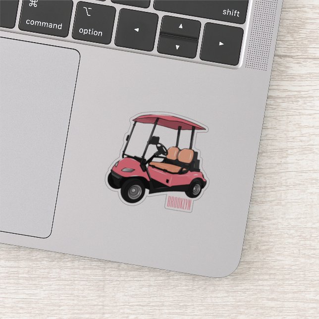 Pegatina Carro de golf / ilustracion personalizado de coche (Detalle)