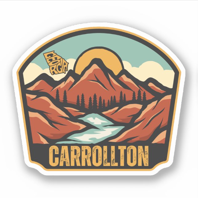 Pegatina Carrollton, Georgia (Anverso)