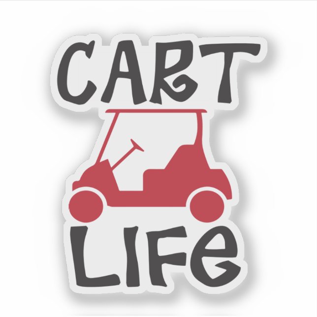 Pegatina Cart Life Funny Golf Cart (Anverso)