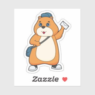 Pegatina Carta de Hamster Postman