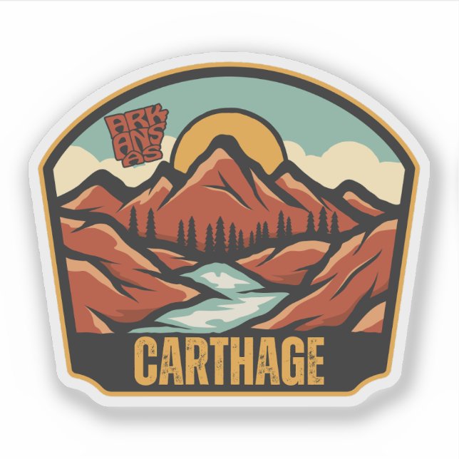 Pegatina Cartago, Arkansas  (Anverso)