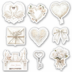 Pegatina Cartas de amor románticas preciosas rosas