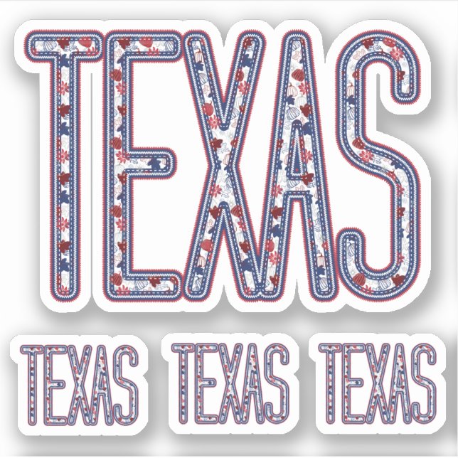 Pegatina Cartas de Texas Faux Applipara el otoño (Anverso)