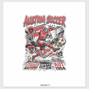 Pegatina Cartel de Esqueleto de Fútbol de Austria Estilo