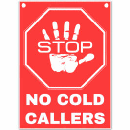 Pegatina Cartel de No a los Teleoperadores - Rojo