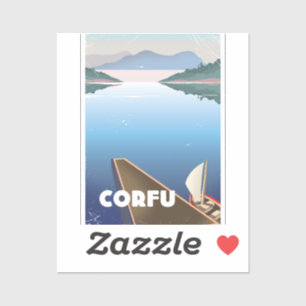 Pegatina Cartel de viaje a Corfú