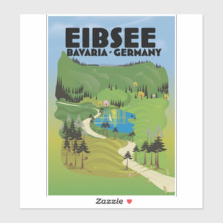 Pegatina Cartel de viaje a Eibsee Alemania.