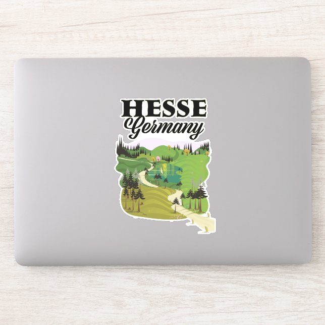 Pegatina Cartel de viaje a Hesse Alemania (Ordenador)