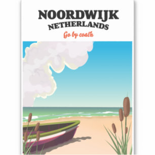 Pegatina cartel de viaje a Noordwijk Países Bajos