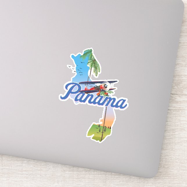 Pegatina cartel de viaje a Panamá (Detalle)