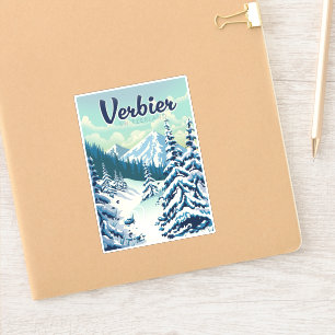 Pegatina Cartel de viaje a Verbier Suiza