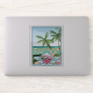 Pegatina Cartel de viaje al estilo de Salvador Brasil.