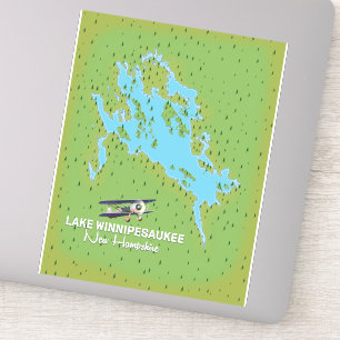Pegatina Cartel de viaje al lago Winnipesaukee New Hampshir
