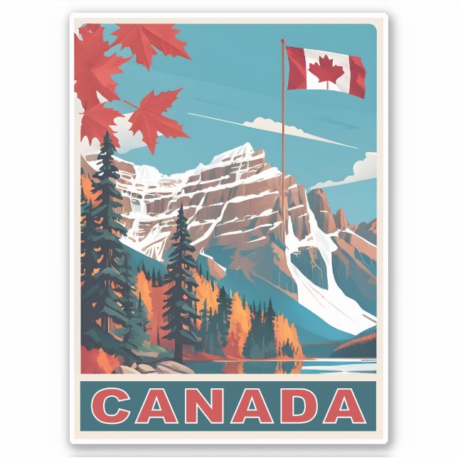 Pegatina Cartel de viaje de Canadá (Anverso)