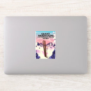 Pegatina Cartel de viaje de las Montañas Gigantes de Poloni