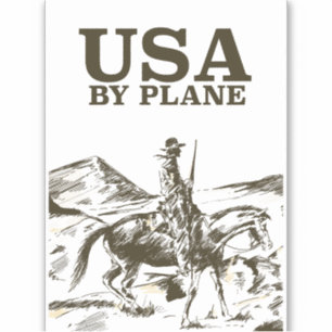 Pegatina Cartel de viaje de vaquero de EE. UU.