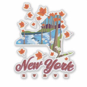 Pegatina Cartel de viaje del estado de Nueva York